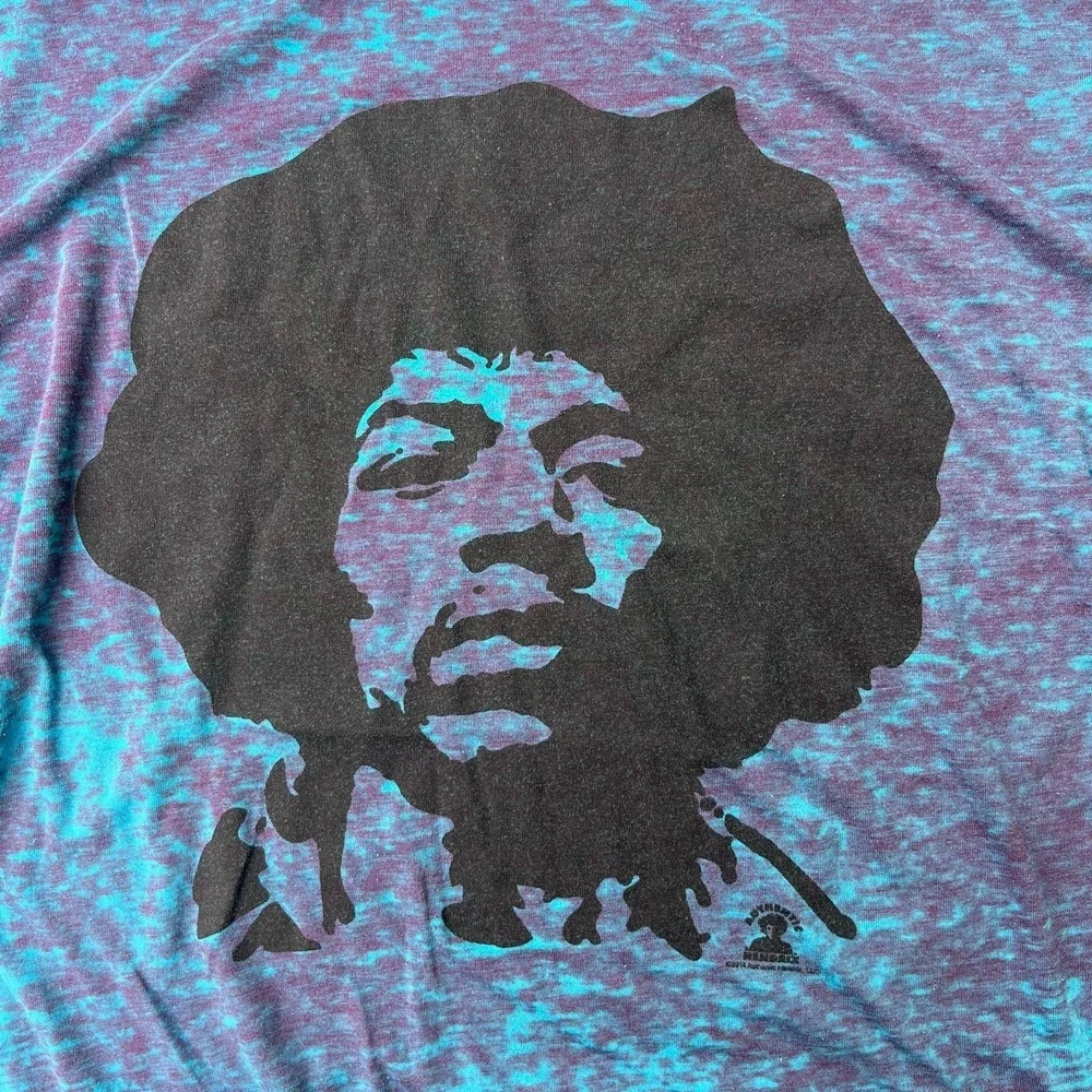 Blue and purple tye dye type of style Jimi Hendrix t-shirt
